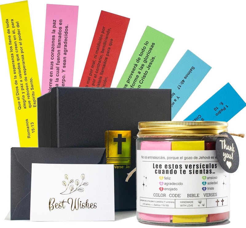 CODINOO Large Size Spanish Bible Verse Jar en español,Inspirational Verses Card 120pcs,Christian Gifts For Women Men,Bible Verses Flask in Spanish,Biblical Religious Gifts,Regalos Cristianos para Mujer - Image 1